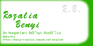 rozalia benyi business card